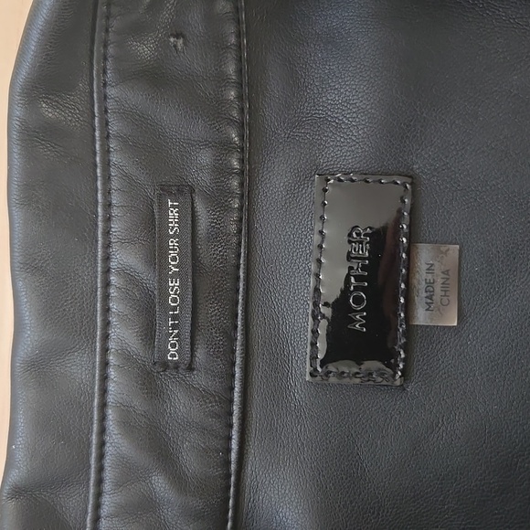 MOTHER Faux Leather Button Down, Black, Size Small - Picture 3 of 6